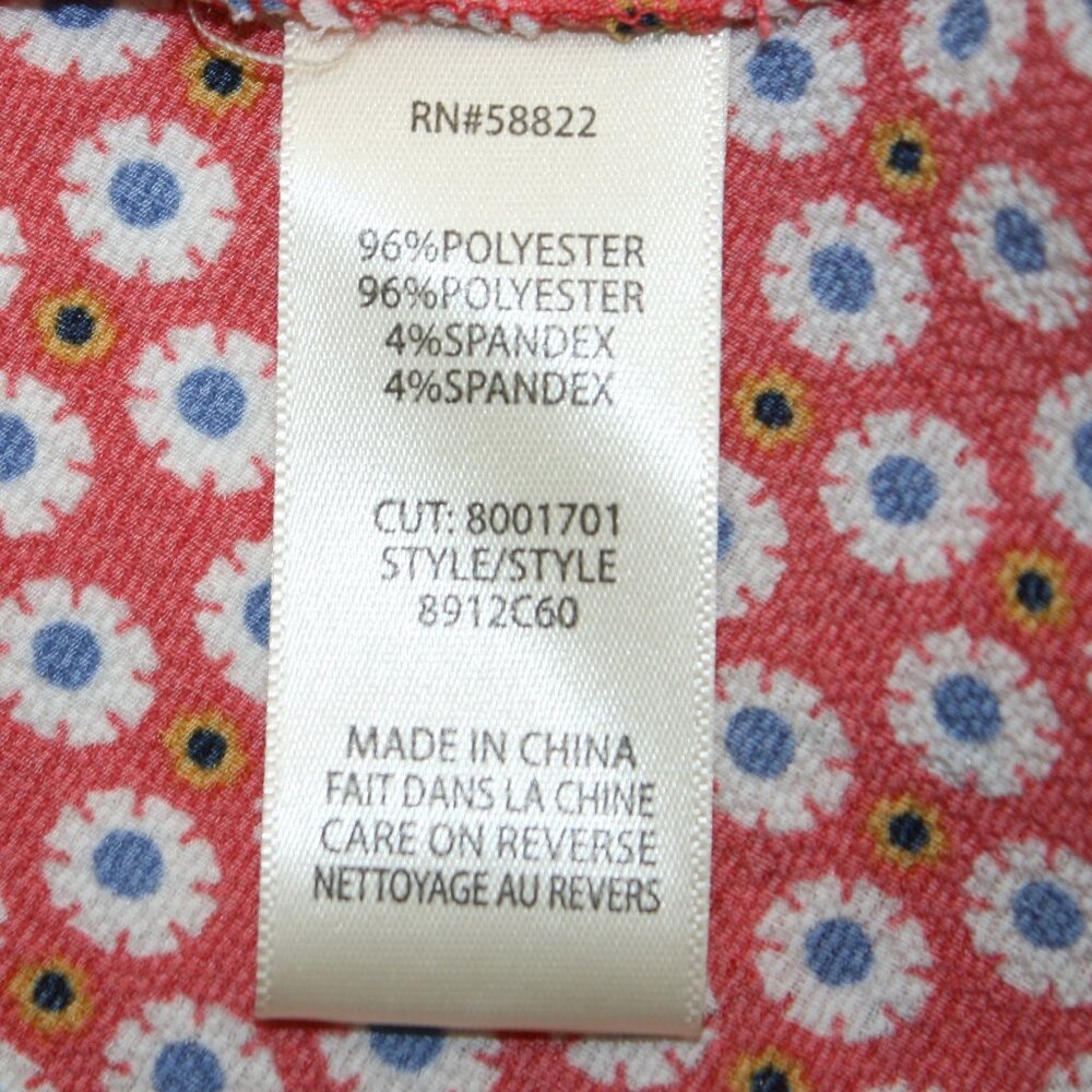 MAX STUDIO Dress Wrap Floral Abstract Daisy Retro Casual Ruffle Orange White L - Picture 7 of 17